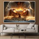 Ver imagem 1 de Quadro Decorativo Jesus Pão Ceia Sala Quarto Casa Escritório