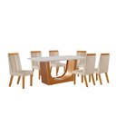 Ver imagem 3 de Conjunto de Jantar Mesa Maceió Tampo MDF e Vidro com 6 Cadeiras Florença Yescasa Bege/Castanho Cinamomo/Creme/Off White