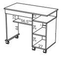 Ver imagem 2 de Escrivaninha e Rodízios C214 Dalla Costa 1 Gaveta 91cm
