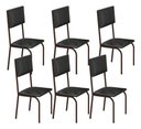 Ver imagem 1 de Kit 6 Cadeiras Ana Corino Preto Tubo Marrom Cafe