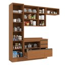 Ver imagem 5 de Cozinha Modulada Compacta 4 Peças com Paneleiro Maxxi Marrom/Canela