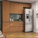 Ver imagem 1 de Cozinha Modulada Compacta 4 Peças com Paneleiro Maxxi Marrom/Canela