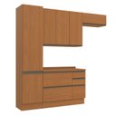 Ver imagem 3 de Cozinha Modulada Compacta 4 Peças com Paneleiro Maxxi Marrom/Canela