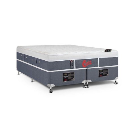 Cama Box + Colchão Castor King Plush Light Stress One Face Pocket 180x200x61cm
