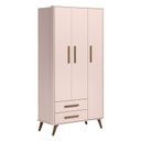 Ver imagem 1 de Guarda Roupa Infantil Q Encanto Retrô 3 Portas e 2 Gavetas Rosa - Qmovi