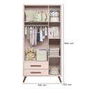 Ver imagem 4 de Guarda Roupa Infantil Q Encanto Retrô 3 Portas e 2 Gavetas Rosa - Qmovi