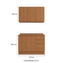 Ver imagem 4 de Cozinha Compacta Modulada 2 Peças com Tampo Ciela Marrom/Canela