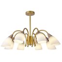 Ver imagem 1 de Pendente Dourado e Rose com Cúpulas Brancas 8e27 76cm Paris Luz