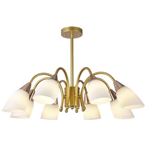 Pendente Dourado e Rose com Cúpulas Brancas 8e27 76cm Paris Luz