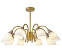 Ver imagem 1 de Pendente Dourado e Rose com Cúpulas Brancas 8e27 76cm Paris Luz