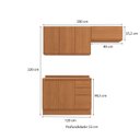 Ver imagem 4 de Cozinha Compacta Modulada 3 Peças com Tampo Ciela Marrom/Canela