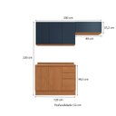 Ver imagem 4 de Cozinha Compacta Modulada 3 Peças com Tampo Ciela Azul/Canela