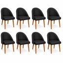 Ver imagem 2 de Kit 8 Cadeiras Lua Estofada Moderna Sala de Jantar Suede Preto