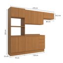Ver imagem 4 de Cozinha Compacta Modulada 4 Peças com Tampo e Torre Quente Ciela Marrom/Canela