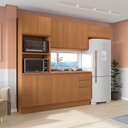 Ver imagem 1 de Cozinha Compacta Modulada 4 Peças com Tampo e Torre Quente Ciela Marrom/Canela