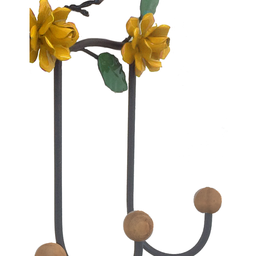Lindo Cabide Artesanal com Pássaros e Rosas de Ferro Decorativo Libertas Rosas Artesanato Rosa Mini  - 8