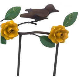 Lindo Cabide Artesanal com Pássaros e Rosas de Ferro Decorativo Libertas Rosas Artesanato Rosa Mini  - 6