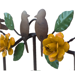 Lindo Cabide Artesanal com Pássaros e Rosas de Ferro Decorativo Libertas Rosas Artesanato Rosa Mini  - 7