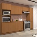 Ver imagem 1 de Cozinha Completa Modulada 5 Peças com Tampo Torre Quente e Paneleiro Ciela Marrom/Canela