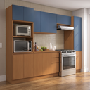 Ver imagem 1 de Cozinha Completa Modulada 7 Peças com Paneleiro Torre Quente e Balcão com Tampo Ciela Canela/Azul