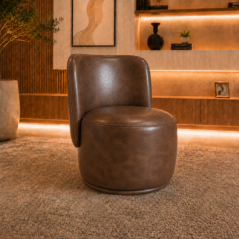 Poltrona Decorativa Bia Orgânica Corino Modena Recepção Sala Estar Quarto
