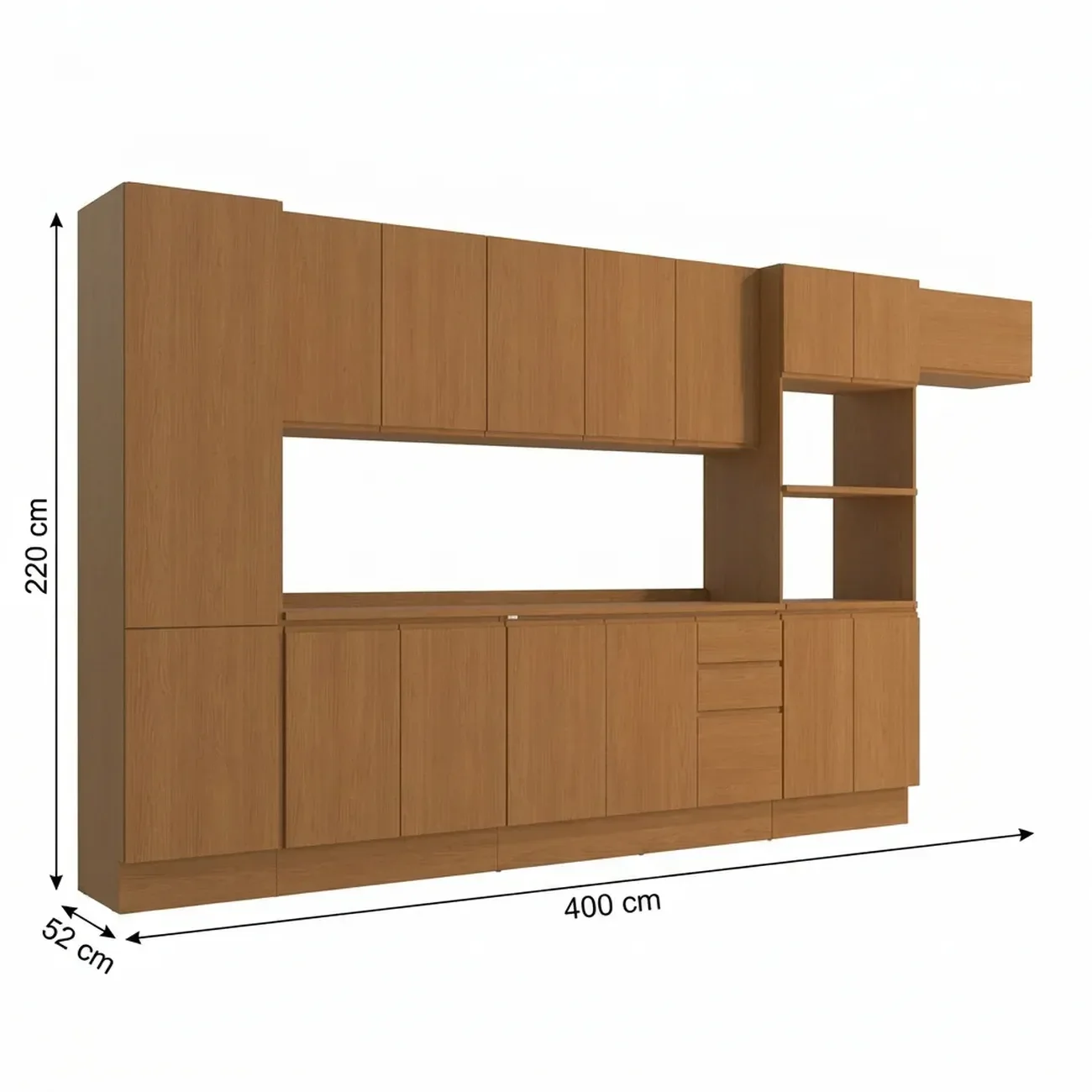 Ver imagem 7 de Cozinha Completa Modulada 7 Peças com Paneleiro Torre Quente Tampo Ciela Canela