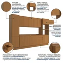Ver imagem 6 de Cozinha Completa Modulada 7 Peças com Paneleiro Torre Quente Tampo Ciela Canela