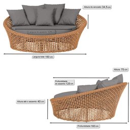 Kit Chaise Hungria e Espreguiçadeiras Catar Trama Original Terra Cota - 4