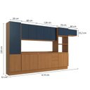 Ver imagem 4 de Cozinha Completa Modulada 7 Peças com Tampo Torre Quente e Paneleiro Ciela Azul/Canela
