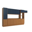 Ver imagem 3 de Cozinha Completa Modulada 7 Peças com Tampo Torre Quente e Paneleiro Ciela Azul/Canela
