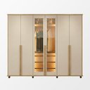 Ver imagem 6 de Guarda Roupa Belgica Reflecta 6 Portas com Vidro 3 Gavetas Nichos Prateleiras - Cinamomo/off-white