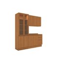 Ver imagem 3 de Cozinha Compacta Modulada 3 Peças com Tampo e Cristaleira Ciela Marrom/Canela