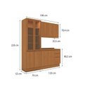 Ver imagem 4 de Cozinha Compacta Modulada 3 Peças com Tampo e Cristaleira Ciela Marrom/Canela