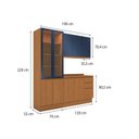Ver imagem 4 de Cozinha Compacta Modulada 3 Peças com Tampo e Cristaleira Ciela Azul/Canela