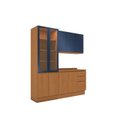 Ver imagem 3 de Cozinha Compacta Modulada 3 Peças com Tampo e Cristaleira Ciela Azul/Canela