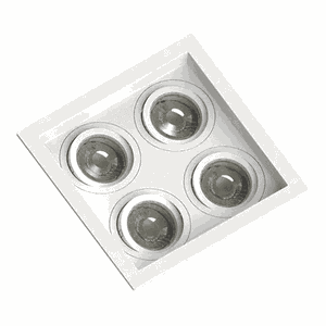 Spot Embutido Recuado 4 Dicroica Bt 175x175x35mm