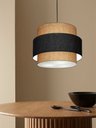Ver imagem 5 de Lustre Pendente Cilíndrico Md-4384 Cúpula em Tecido Preto e Palha Tam: 50cm Lustres Vivare