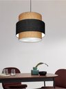 Ver imagem 4 de Lustre Pendente Cilíndrico Md-4384 Cúpula em Tecido Preto e Palha Tam: 50cm Lustres Vivare