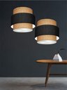 Ver imagem 3 de Lustre Pendente Cilíndrico Md-4384 Cúpula em Tecido Preto e Palha Tam: 50cm Lustres Vivare