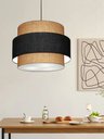 Ver imagem 6 de Lustre Pendente Cilíndrico Md-4384 Cúpula em Tecido Preto e Palha Tam: 50cm Lustres Vivare