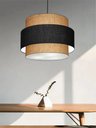 Ver imagem 7 de Lustre Pendente Cilíndrico Md-4384 Cúpula em Tecido Preto e Palha Tam: 50cm Lustres Vivare
