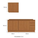 Ver imagem 4 de Cozinha Compacta Modulada 3 Peças com Tampo Ciela Marrom/Canela