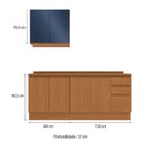 Ver imagem 4 de Cozinha Compacta Modulada 3 Peças com Tampo Ciela Azul/Canela