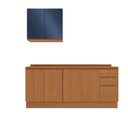 Ver imagem 3 de Cozinha Compacta Modulada 3 Peças com Tampo Ciela Azul/Canela