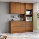 Ver imagem 1 de Cozinha Modulada Compacta 3 Peças com Torre Quente Maxxi Marrom/Canela