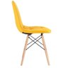 Mesa Eames com tampo de vidro 120 cm + 6 cadeiras estofadas Eiffel Botonê Amarelo - 6