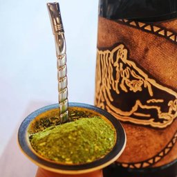 Bomba de Chimarrão Bojo Mil Furos 21cm com Rosca Chata Média e Escovinha Artesanal - 2
