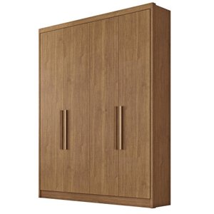 Guarda Roupa Solteiro 4 Portas 3 Gavetas - Moderni -Cumaru - Móveis Novo Horizonte