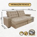 Ver imagem 4 de Sofá Coliseu 2.00m Retrátil e Reclinável Super Pillow - Bege