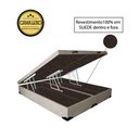 Ver imagem 1 de Base Box Baú Casal Luxo Blindado Bipartido NK Camas Suede Bege 41x138x188